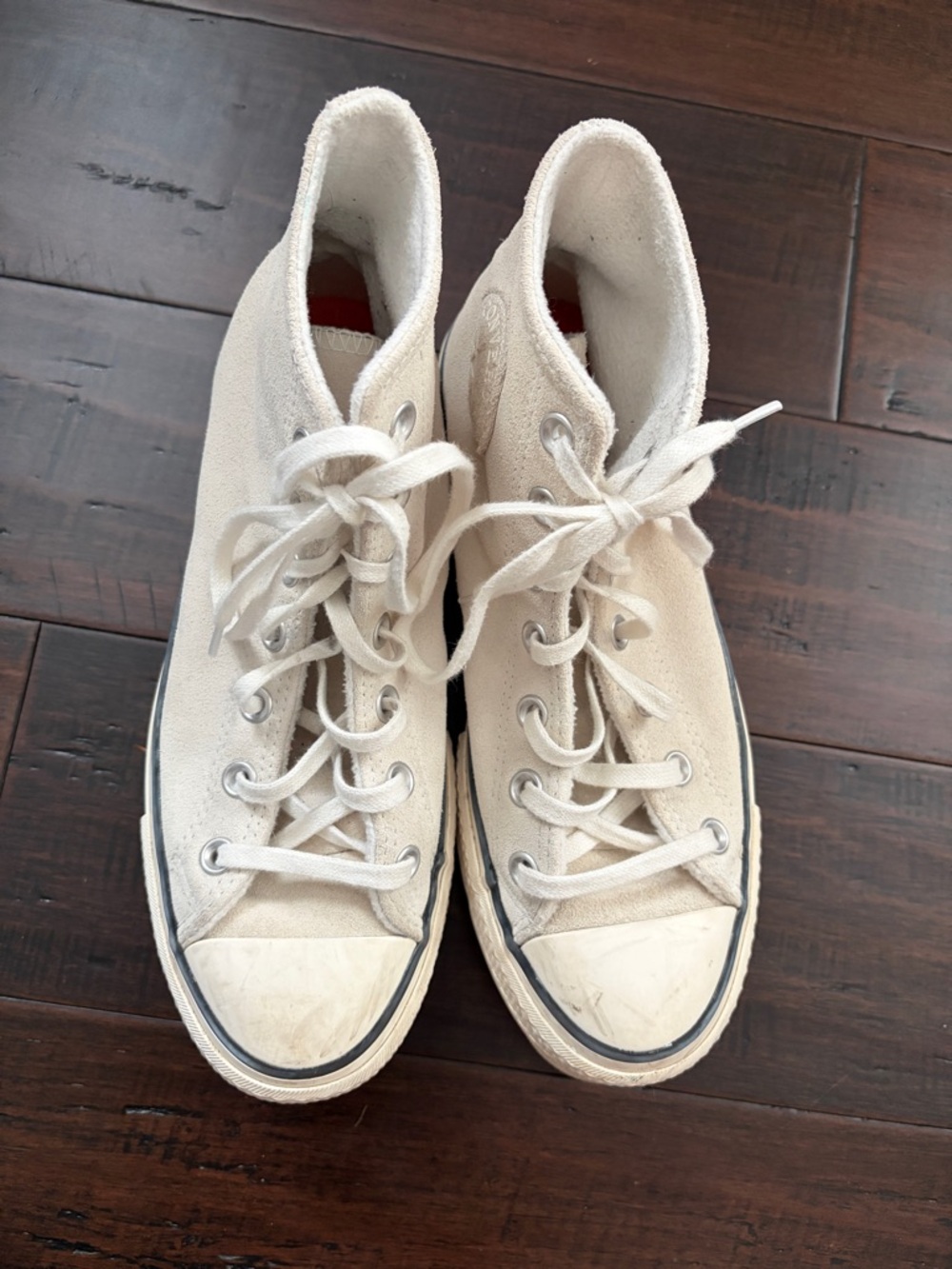 Converse suede Platform Chuck Taylor High-Top Sneakers in Natural grey 90’s Y2K - Picture 9 of 9